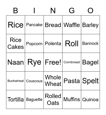 Wheat Bingo Card