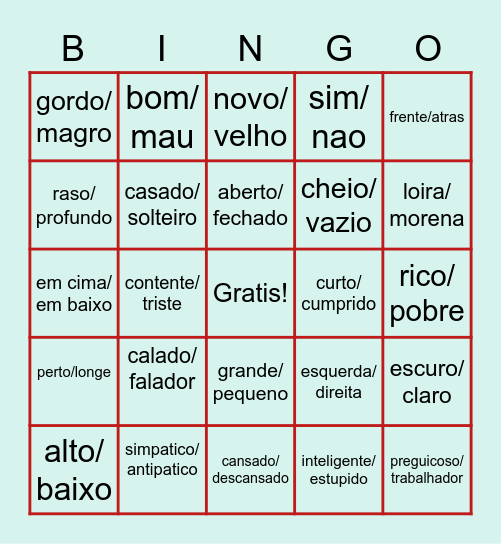 opostos - pagina 5 CAPA Bingo Card
