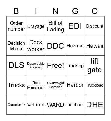 Show Time! Bingo Card