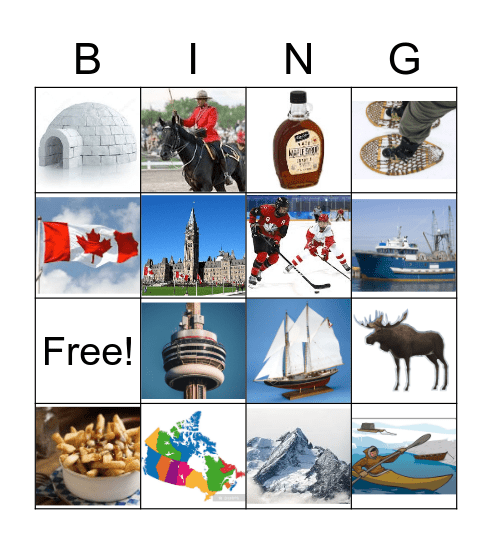 CANADA Bingo Card