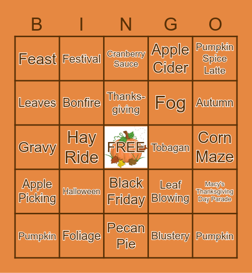 FALL Bingo Card