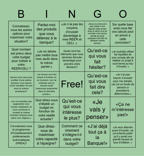 Objections et questions ouvertes! Bingo Card
