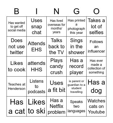 Find someone who... Bingo Card