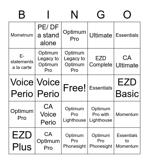 November Bingo Card