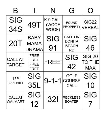 CALL TAKER Bingo Card