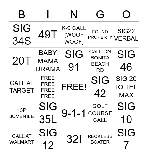 CALL TAKER Bingo Card