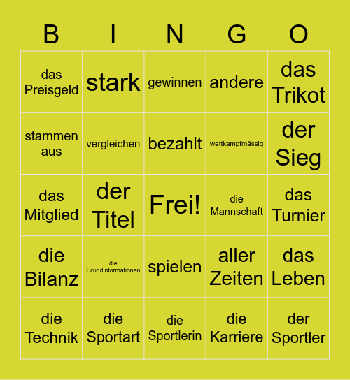Biographie Teile 3-5 Bingo Card