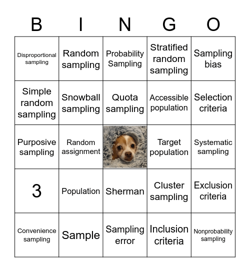 Sampling Bingo Card