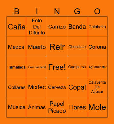 Day of the Dead Bingo Card