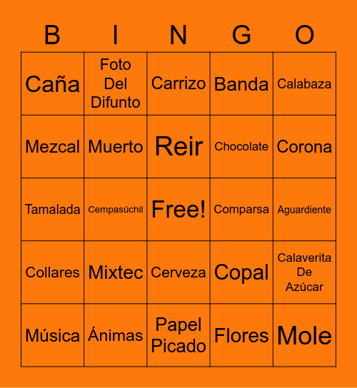 Day of the Dead Bingo Card