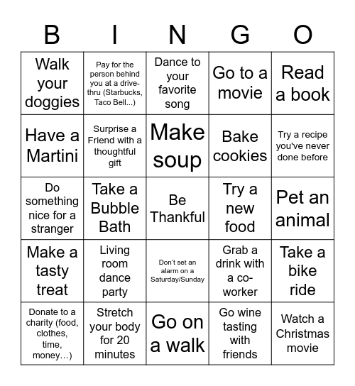 November Bingo Card