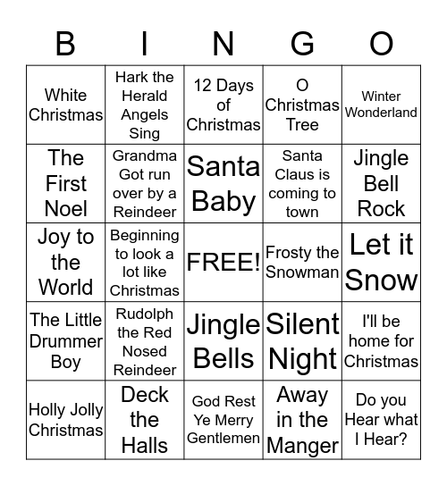 SOAR Holiday Bingo Card