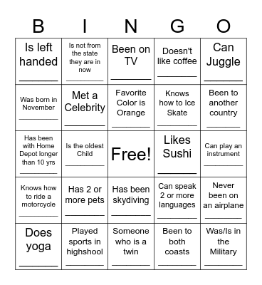 MET Appreciation Bingo Card