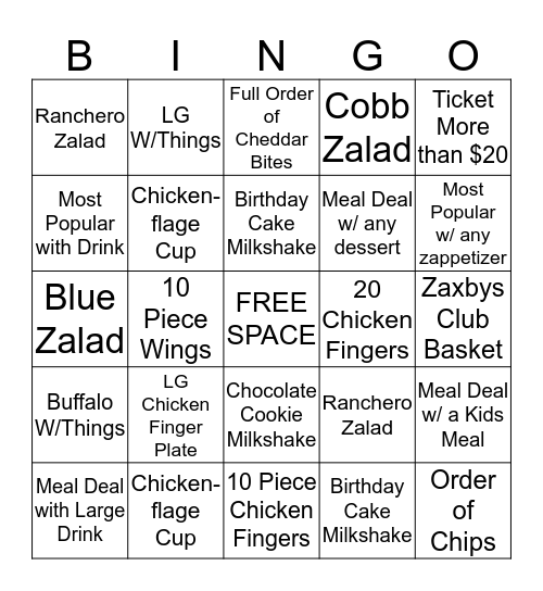 *Incentive BINGO* Bingo Card