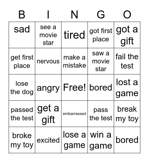 Jump Up 4 Unit 1 Words Bingo Card