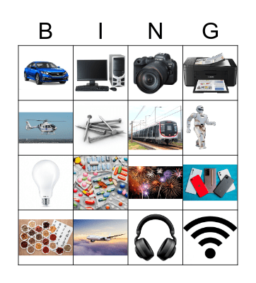 Inventions Bingo Card