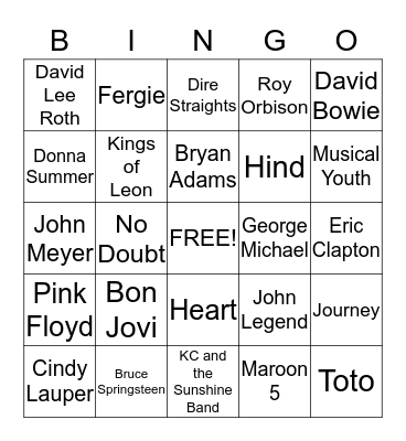 MUZIEK BINGO LEDEACKER 2015 Bingo Card