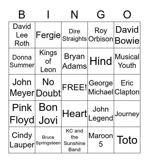 MUZIEK BINGO LEDEACKER 2015 Bingo Card