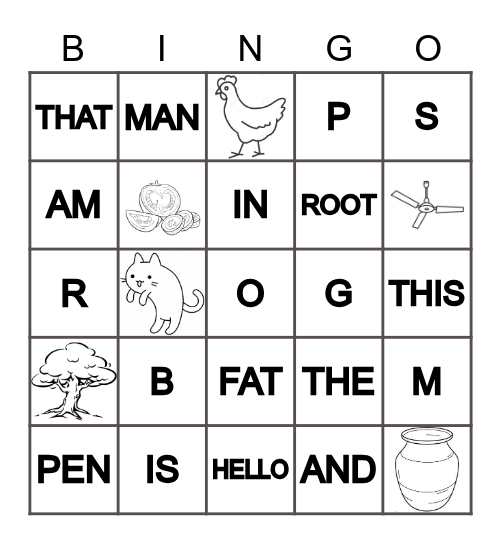 Things I Know! Bingo Card