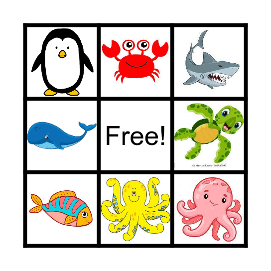 Animals Bingo Card