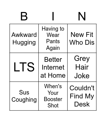 Welcome Back to Office BIN(GO) Bingo Card