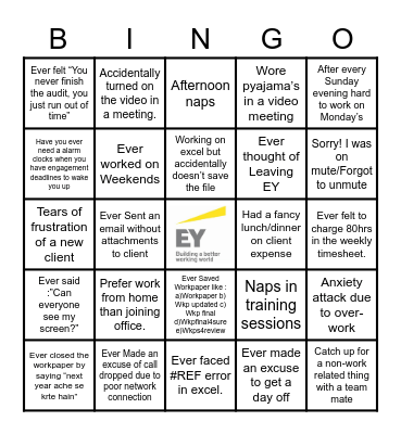 EY BINGO Card