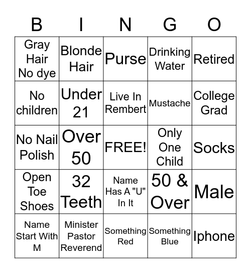 Who Are You Bingo?  Bingo Card