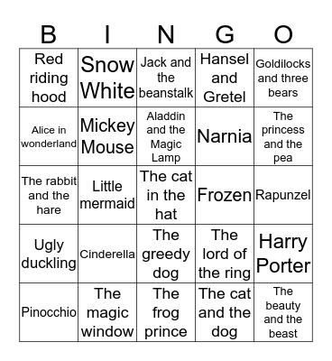 World of Stories  Bingo Card