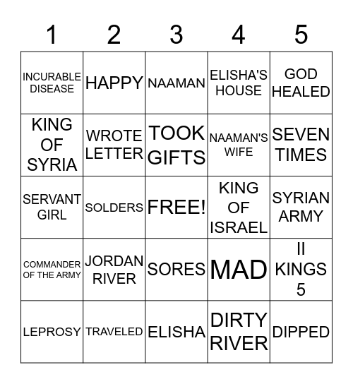NAAMAN Bingo Card
