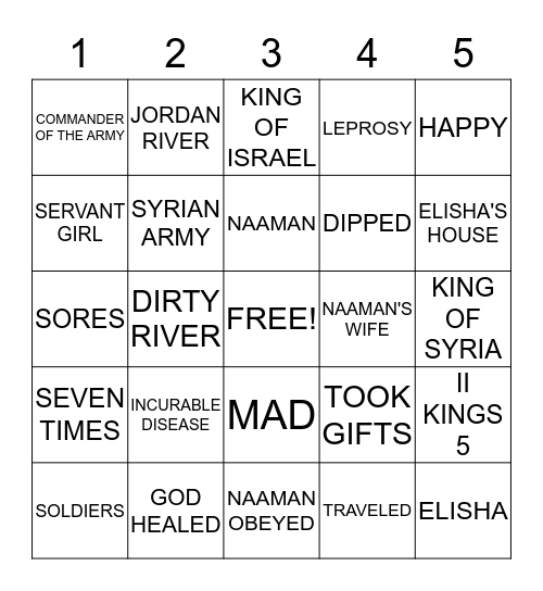 NAAMAN Bingo Card