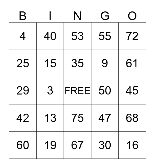 Happy Mothers Day Bingo Card