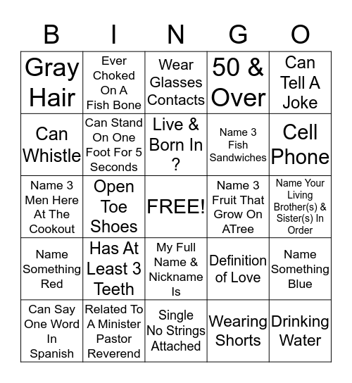 Who Are You Bingo?  Bingo Card