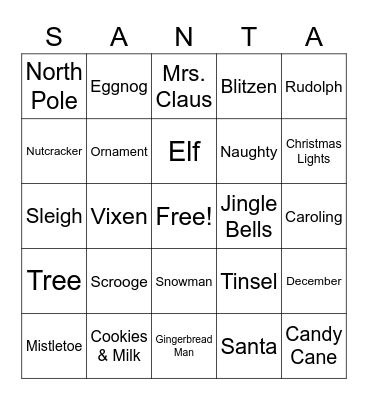 Christmas Bingo Card