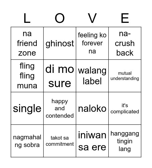 BINIGOOO! Bingo Card