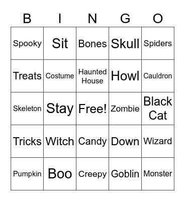Halloween Bingo Card