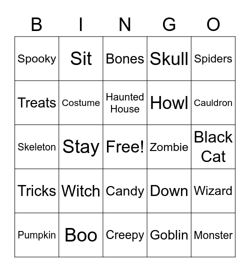 Halloween Bingo Card