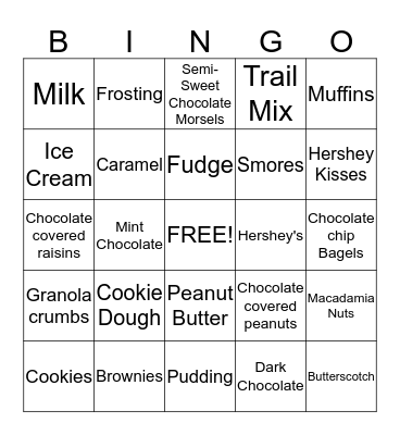 Chocolate Chip Day Bingo Card
