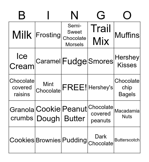 Chocolate Chip Day Bingo Card