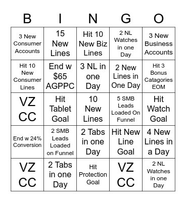 November Kickoff Bingo Card