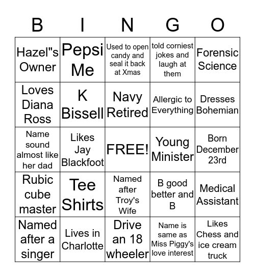 Icebreaker Bingo Card