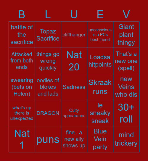 RQG Bingo Card