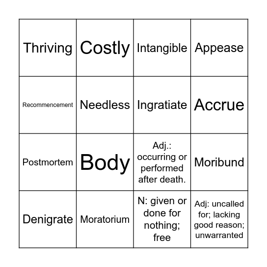 Bingo Card