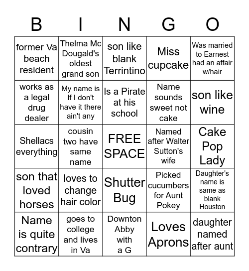 Icebreaker Bingo Card