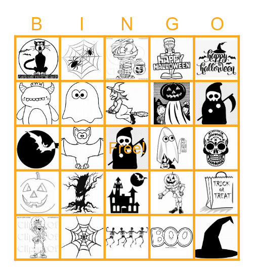 Halloween Party Time Bingo Card