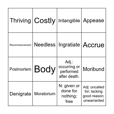 Bingo Card