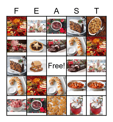 CHRISTMAS COMFORT FOOD Bingo Card