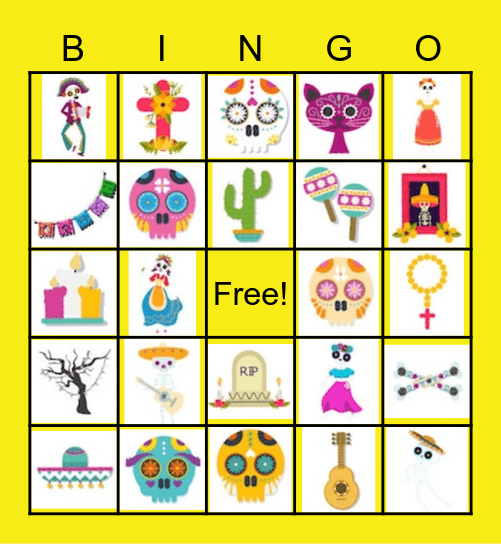 Dia de los Muertos Bingo Card