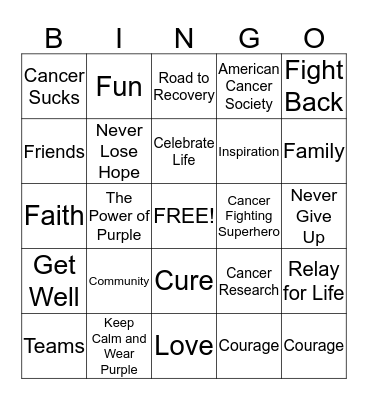 Relay Bingo Card