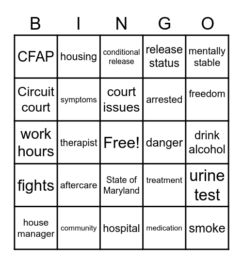 NCR Lesson 4 Bingo Activity Bingo Card