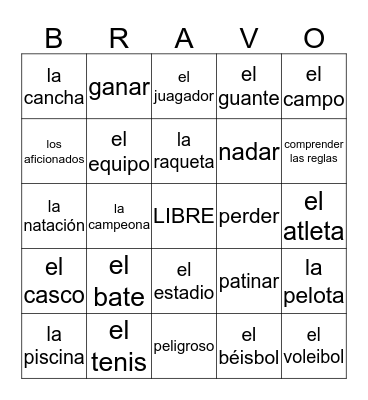 U6L1 Vocabulario Bingo Card